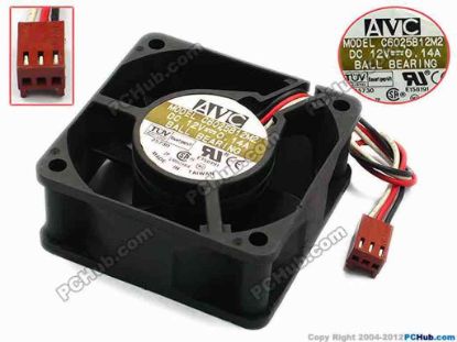 74851 AVC C6025B12M2 Server - Square Fan sq60x60x25, w110x3x3, 12V 0.14A AVC C6025B12M2 Server - Square Fan 