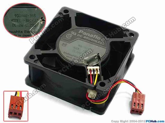 74891 Panaflo / Matsushita FBA06A12H Server - Square Fan sq60x60x25, w55x3x3, 12V 0.22A Panaflo / Matsushita FBA06A12H Server - Square Fan 