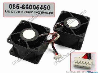 74892 NMB-MAT / Minebea 085-66005450 Server - Square Fan sq60x60x38, 12V, With 2 Fan For 6-Pin  NMB-MAT / Minebea 085-66005450 Server - Square Fan For Hp server DL580