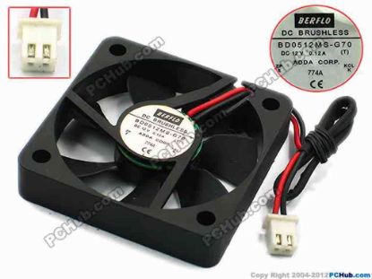 74917 ADDA BD0512MS-G70 Server - Square Fan T, sq50x50x10, w150x2x2, 12V 0.12A ADDA BD0512MS-G70 Server - Square Fan 