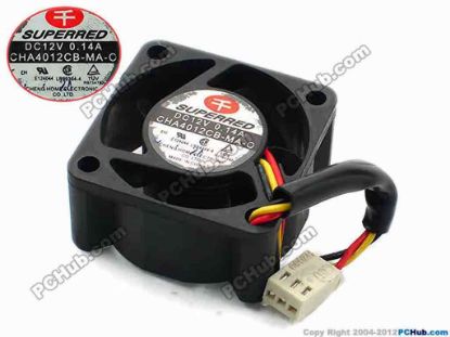 74929 Superred CHA4012CB-MA-C Server - Square Fan sq40x40x20, w60x3x3, 12V 0.14A Superred CHA4012CB-MA-C Server - Square Fan 