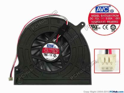 75055 AVC BASA0817R2M Server - Blower Fan -001, bw79x88x17, w120x3x3, 12V 0.50A AVC BASA0817R2M Server - Blower Fan 