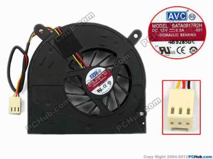 75056 AVC BATA0817R2H Server - Blower Fan -001, bw88x83x17, w150x3x3, 12V 0.5A AVC BATA0817R2H Server - Blower Fan