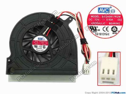 75105 AVC BASA0817R2M Server - Blower Fan -002, bw89x88x17, w305x3x3, 12V 0.50A AVC BASA0817R2M Server - Blower Fan 