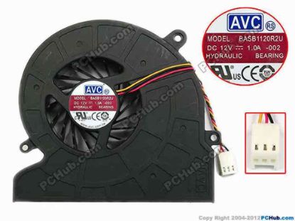 75129 AVC BASB1120R2U Server - Blower Fan -002, bw110x100x20, w55x3x3, 12V 1.0A AVC BASB1120R2U Server - Blower Fan 