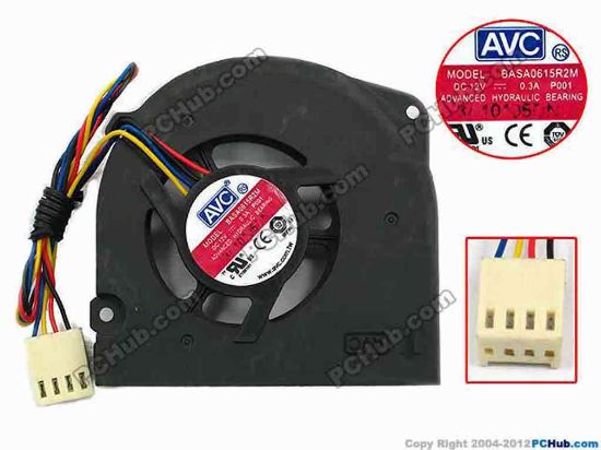 75142 AVC BASA0615R2M Server - Blower Fan P001, bw60x62x14, w160x4x4, 12V 0.3A AVC BASA0615R2M Server - Blower Fan 
