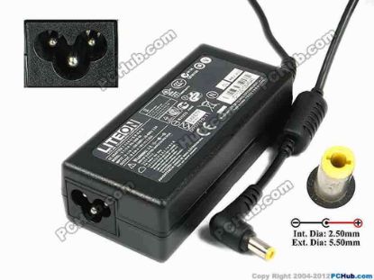 75203 LITE-ON PA-1650-68 AC Adapter- Laptop 19V 3.42A, 5.5/2.5mm, 3-Prong LITE-ON PA-1650-68 AC Adapter- Laptop <span class="span11" id="ctl00_ContentPlaceHolder1_ItemDesc1_lblItemDescription">
<p><span id="ctl00_ContentPlaceHolder1_ItemDesc1_lblItemDescription">AC Adapter Model: PA-1650-68<br />
<br />
Input : 100-240V~ 2.0A, 50-60Hz <br />
Output : 19V 3.42A 65W<br />
Connecter size: Int. Diameter: 2.50mm <br />
Ext. Diameter: 5.50mm<br />
<br />
*Please check carefully and do not mix up with another adapter with the same model but different Voltage, Ampere and Connector size(Tip).</span></p>
<p>**When buying any compatible AC adapter, please take note the type of power cord(2 or 3-prong) used.<br />
<br />
***Please take note,&nbsp;3 wire AC <a shape="rect" href="http://www.pchub.com/uph/category/356/Power-Core.html"><font face="Verdana">power cord</font></a> not included.</p></span>