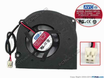 75212 AVC BA06015R12L Server - Blower Fan -E04, bw62x60x13, w95x2x2, 12V 0.24A AVC BA06015R12L Server - Blower Fan 