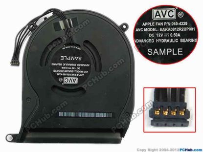 75213 Apple Mac Mini A1347 Cooling Fan  P/N : 069-4229, w50x4x4, 12V 0.50A, Bare fan Apple Mac Mini A1347 Cooling Fan  