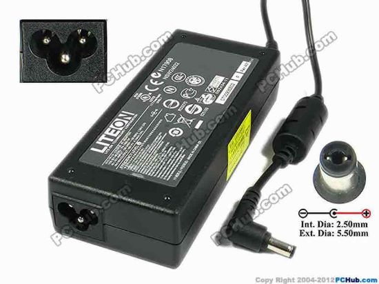 75225 LITE-ON PA-1900-34 AC Adapter- Laptop 19V 4.74A, 5.5/2.5mm, 3-Prong, New LITE-ON PA-1900-34 AC Adapter- Laptop <b>»In stock now ready to ship in 24 hours</b>. 
<p><span class="span11" id="ctl00_ContentPlaceHolder1_ItemDesc1_Label19"></span></p><span class="span11" id="ctl00_ContentPlaceHolder1_ItemDesc1_lblItemDescription">
<p><span id="ctl00_ContentPlaceHolder1_ItemDesc1_lblItemDescription">Liteon Model: PA-1900-34</span></p>
<p>INPUT: 100-240V~ 1.5A, 50-60Hz <br />
OUTPUT: 19V 4.74A 90W<br />
Connecter size: Int. Diameter: 2.50mm <br />
Ext. Diameter: 5.50mm<br />
Length : 10.00mm<br />
<br />
Dimensions: 132 x 58 x 31 mm</p>
<p>*Please do not mix up with another adapter with the same model number but different connector size, please check carefully the connector's measurement of your adapter.</p>
<p>**When buying any compatible AC adapter, please take note the type of power cord(2 or 3-prong) used.</p>
<p>***Please take note, 3 wire AC <a href="http://www.pchub.com/uph/category/356-0-0-1-2/Laptop-Spare-Part.html"><font color="#810081">power cord</font></a> not included.</p>
<p></p></span>