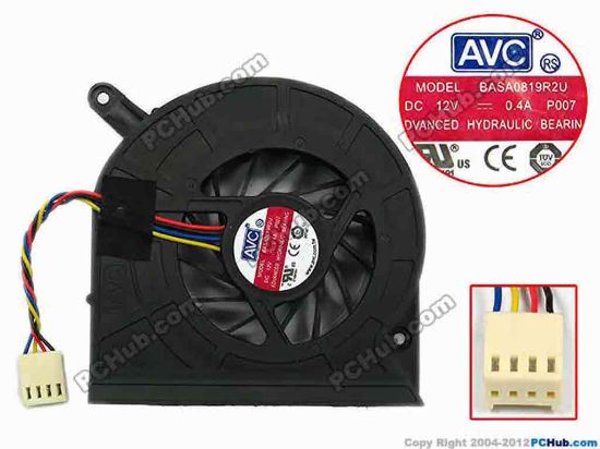 75226 AVC BASA0819R2U Server - Blower Fan P007, bw80x78x19, w55x4x4, 12V 0.4A AVC BASA0819R2U Server - Blower Fan 
