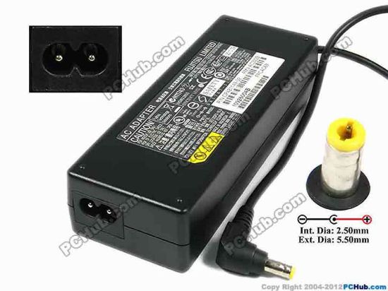 75242 Fujitsu Common Item (Fujitsu / Fujitsu Siemens) AC Adapter- Laptop 19V 5.27A, Tip-C, 2-Prong Fujitsu Common Item (Fujitsu / Fujitsu Siemens) AC Adapter- Laptop <div style="border-bottom-style: none; border-left-style: none; display: inline; border-top-style: none; border-right-style: none"><b>»In stock now ready to ship in 24 hours</b>. 
<p><span class="span11" id="ctl00_ContentPlaceHolder1_ItemDesc1_Label19"></span></p><span class="span11" id="ctl00_ContentPlaceHolder1_ItemDesc1_lblItemDescription">
<div>AC Adapter Model: FMV-AC323B<br />
Fujitsu P/N: CP481149-02<br />
<br />
INPUT: 100-240V~ 1.35-0.6A, 50-60Hz<br />
OUTPUT: 19V 5.27A 100W<br />
Connecter size: Int. Diameter: 2.50mm <br />
Ext. Diameter: 5.50mm<br />
<br />
Dimensions: 147 x 56 x 33 mm<br />
<br />
</div>
<div></div>
<div>*Please check carefully and do not mix up with another adapter with the same model but different Voltage, Ampere and Connector size(Tip).<br />
<br />
</div></span></div>**Please take note, 2 wire AC <a href="http://www.pchub.com/uph/category/356/Power-Core.html">power cord</a> not included.<br />
