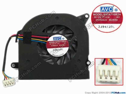75250 AVC BATA716R2H Server - Blower Fan -001, bw70x66x16, w55x4x4, 12V 0.3A AVC BATA716R2H Server - Blower Fan 