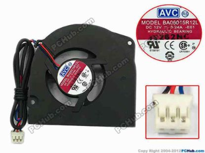 75256 AVC BA06015R12L Server - Blower Fan -E01, bw62x60x13, w275x3x3, 12V 0.24A AVC BA06015R12L Server - Blower Fan S