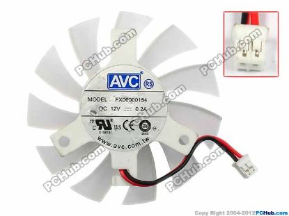 75263 AVC FX00000154 Server - Frameless / GPU Fan dia65x65x11, w50x2x2, 12V 0.2A, White AVC FX00000154 Server - Frameless / GPU Fan 