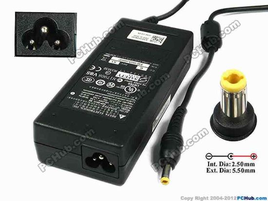 75293 Delta Electronics ADP-90CD BB AC Adapter- Laptop 19V 4.74A, 5.5/2.5mm, 3-Prong Delta Electronics ADP-90CD BB AC Adapter- Laptop <b>»In stock now ready to ship in 24 hours</b>. 
<p><span class="span11" id="ctl00_ContentPlaceHolder1_ItemDesc1_Label19"></span></p><span class="span11" id="ctl00_ContentPlaceHolder1_ItemDesc1_lblItemDescription">
<p><span id="ctl00_ContentPlaceHolder1_ItemDesc1_lblItemDescription">Model: ADP-90CD BB</span></p>
<p>INPUT: 100-240V~1.5A, 50-60Hz <br />
OUTPUT: 19V 4.74A 90W<br />
Connecter size: Int. Diameter: 2.50mm <br />
Ext. Diameter: 5.50mm<br />
</p>
<p>Dimensions: 133 X 57 X 31 mm</p>
<p>*Please take note, 3 wire AC <a href="http://www.pchub.com/uph/category/356-0-0-1-2/Laptop-Spare-Part.html"><font color="#810081">power cord</font></a> not included.</p></span>