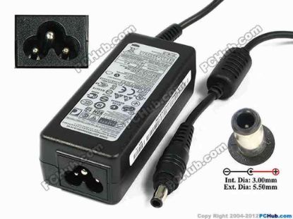 75298 Samsung Laptop N230 AC Adapter- Laptop 19V 2.1A, 5.5/3.0mm With Pin, 3-Prong Samsung Laptop N230 AC Adapter- Laptop <span style="font-family: simsun; color: #000000; font-size: medium">
<div style="padding-bottom: 2px; border-right-width: 0px; background-color: #ffffff; padding-left: 2px; padding-right: 2px; font-family: verdana, sans-serif; border-top-width: 0px; border-bottom-width: 0px; color: #404040; font-size: 10pt; border-left-width: 0px; padding-top: 2px">
<p>AC Adapter Model: PA-1400-14</p>
<p>INPUT: 100-240V~1.0A, 50-60Hz<br />
OUTPUT: 19V 2.1A 60W<br />
Connecter size: Int. Diameter: 3.50mm&nbsp;&nbsp;&nbsp;&nbsp;&nbsp;<br />
&nbsp;&nbsp;&nbsp;&nbsp;&nbsp;&nbsp;&nbsp;&nbsp;&nbsp;&nbsp;&nbsp;&nbsp;&nbsp;&nbsp;&nbsp;&nbsp;&nbsp;&nbsp;&nbsp;&nbsp;&nbsp;&nbsp; Ext. Diameter: 5.50mm</p>
<p>Dimension: 107 x 38 x 27 mm</p>
<p>*Please take note,&nbsp;3 wire AC power cordnot included.</p></div></span>