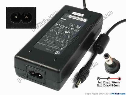 75321 Li Shin LSE0202D1890 AC Adapter- Laptop 18.5V 4.9A, 4.75/1.7mm, 2-Prong, New Li Shin LSE0202D1890 AC Adapter- Laptop <div>
<p>Li Shin Model: LSE0202D1890<br />
Gateway P/N: 83-110106-2200<br />
</p>
<p>INPUT: 100-240V~ 1.5A, 50-60Hz<br />
OUTPUT: 18.5V 4.9A 90W<br />
Connecter size: Int. Diameter: 1.70mm <br />
Ext. Diameter: 4.80mm</p>
<p>Dimension: 133 x 60 x 31 mm</p>
<p>*Please take note, 2 wire AC <a href="http://www.pchub.com/uph/category/356/Power-Core.html"><font color="#810081">power cord</font></a> not included.</p>
<p></p></div>