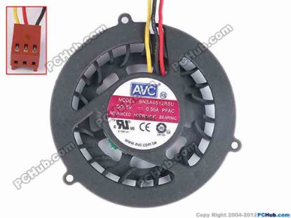 75548 AVC BNSA0512R5U Server - Round Fan PFAC, dia52x12, w190x3x3, 5V 0.50A AVC BNSA0512R5U Server - Round Fan 