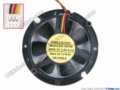76318 Forcecon Common Item (Forcecon) Server - Round Fan Q806, w40x3x3, 5.5V 0.1A Forcecon Common Item (Forcecon) Server - Round Fan 