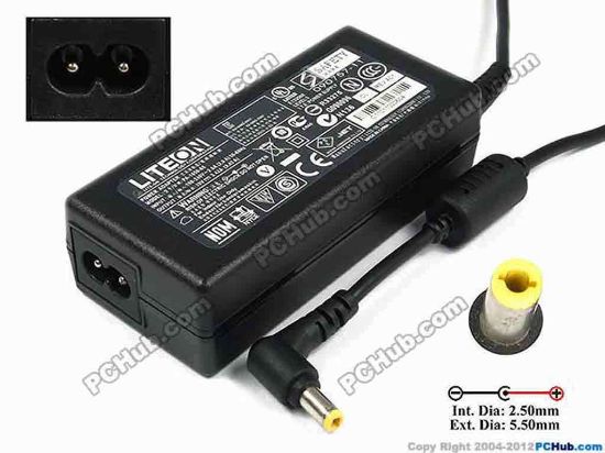 76458 LITE-ON PA-1650-65 AC Adapter- Laptop 19V 3.42A, 5.5/2.5mm, 2-Prong LITE-ON PA-1650-65 AC Adapter- Laptop <b>»In stock now ready to ship in 24 hours</b>. 
<p><span class="span11" id="ctl00_ContentPlaceHolder1_ItemDesc1_Label19"></span></p><span class="span11" id="ctl00_ContentPlaceHolder1_ItemDesc1_lblItemDescription">
<p><span id="ctl00_ContentPlaceHolder1_ItemDesc1_lblItemDescription">AC Adapter Model: PA-1650-65<br />
<br />
Input : 100-240V~ 2.0A, 50-60Hz <br />
Output : 19V 3.42A 65W<br />
Connecter size: Int. Diameter: 2.50mm <br />
Ext. Diameter: 5.50mm<br />
<br />
*Please check carefully and do not mix up with another adapter with the same model but different Voltage, Ampere and Connector size(Tip).</span></p>
<p>**When buying any compatible AC adapter, please take note the type of power cord(2 or 3-prong) used.<br />
<br />
***Please take note, 2 wire AC <a shape="rect" href="http://www.pchub.com/uph/category/356/Power-Core.html"><font face="Verdana">power cord</font></a> not included.</p></span>