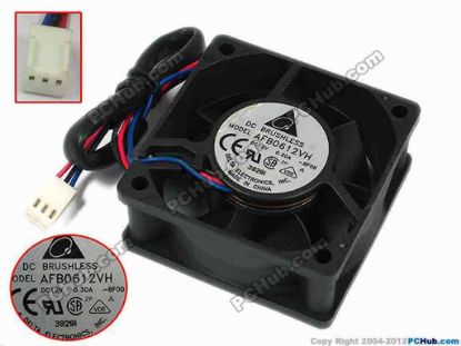 77257 Delta Electronics AFB0612VH Server - Square Fan -BF00, sq60x25, w270x3x3, 12V 0.30A Delta Electronics AFB0612VH Server - Square Fan 