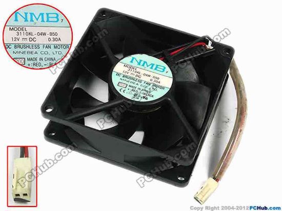 77281 NMB-MAT / Minebea 3110KL-04W-B50 Server - Square Fan P00, sq80x80x25, w110x2x2, 12V 0.30A NMB-MAT / Minebea 3110KL-04W-B50 Server - Square Fan 