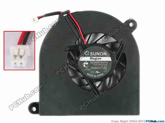 77285 SUNON GC055515VH-A Cooling Fan  13.V1.B2532.GN, Bare fan, w20x2x2, 5V 1.4W SUNON GC055515VH-A Cooling Fan  