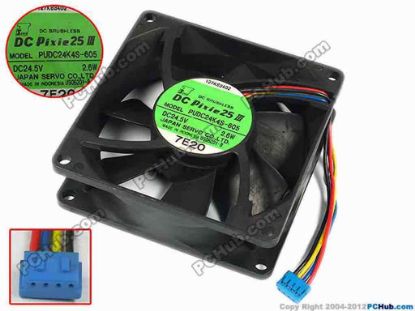 77302 Japan Servo PUDC24K4S-605 Server - Square Fan sq80x80x25, w70x4x4, 24.5V 2.6W Japan Servo PUDC24K4S-605 Server - Square Fan 
