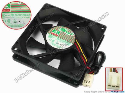 77351 Protechnic Magic MGT8012MB-A20 Server - Square Fan sq80x80x20, w80x3x3, 12V 0.19A Protechnic Magic MGT8012MB-A20 Server - Square Fan 