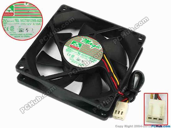 77351 Protechnic Magic MGT8012MB-A20 Server - Square Fan sq80x80x20, w80x3x3, 12V 0.19A Protechnic Magic MGT8012MB-A20 Server - Square Fan 