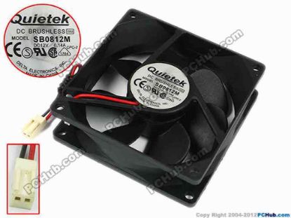 77362 Delta Electronics SB0812M Server - Square Fan sq80x80x25, w80x2x2, 12V 0.14A Delta Electronics SB0812M Server - Square Fan 