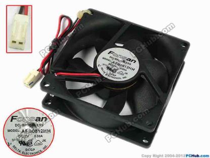 77365 Delta Electronics AFB0812HH Server - Square Fan sq80x80x25, w200x2x2, 12V 0.50A Delta Electronics AFB0812HH Server - Square Fan 