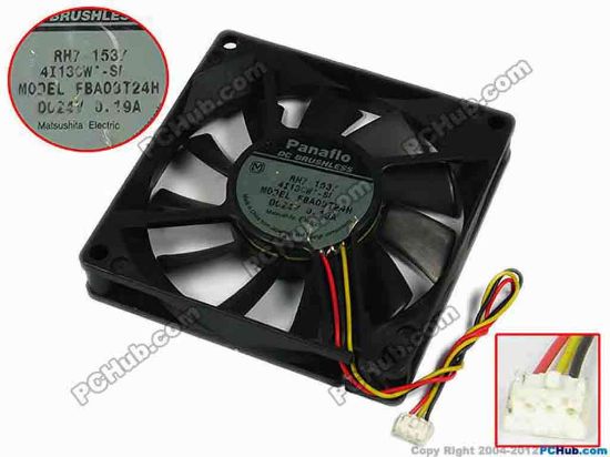 77383 Panasonic FBA08T24H Server - Square Fan sq80x80x15, w110x3x3, 24V 0.19A Panasonic FBA08T24H Server - Square Fan 