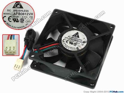 77430 Delta Electronics AFB0812VH Server - Square Fan -F00, sq80x80x25, w100x3x3, 12V 0.41A Delta Electronics AFB0812VH Server - Square Fan 