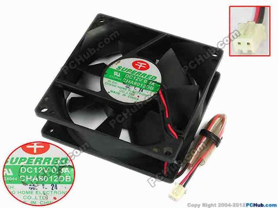 77442 Superred CHA8012DB Server - Square Fan sq80x80x25, w100x2x2, 12V 0.3A Superred CHA8012DB Server - Square Fan 