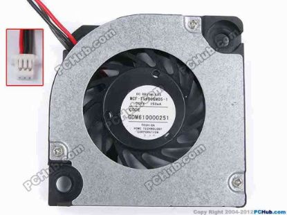 77459 Toshiba MCF-TS4006M05-1 Cooling Fan  GDM610000251, Bare, w165x3x3, 5V 150mA Toshiba MCF-TS4006M05-1 Cooling Fan  