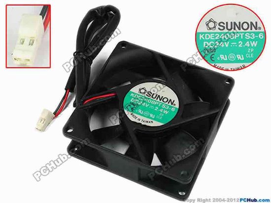 77471 SUNON KDE2408PTS3-6 Server - Square Fan sq80x80x25, w385x2x2, 24V 2.4W  SUNON KDE2408PTS3-6 Server - Square Fan 