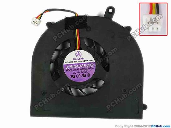 77498 Bi-Sonic HP551005H-05 Cooling Fan  28G200401-11, Bare, w30x3x3, 5V 0.35 Bi-Sonic HP551005H-05 Cooling Fan  