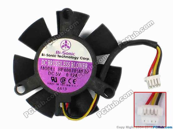 77509 Bi-Sonic BP400705M Cooling Fan  02, bare, size:37x7, w60x3x4, 5V 0.12A Bi-Sonic BP400705M Cooling Fan  