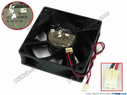 77536 Panasonic FBA08A12L Server - Square Fan sq80x80x25, w135x2x2, 12V 0.11A Panasonic FBA08A12L Server - Square Fan 
