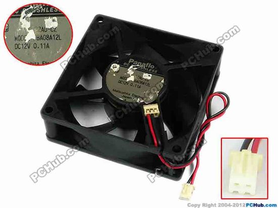 77536 Panasonic FBA08A12L Server - Square Fan sq80x80x25, w135x2x2, 12V 0.11A Panasonic FBA08A12L Server - Square Fan 