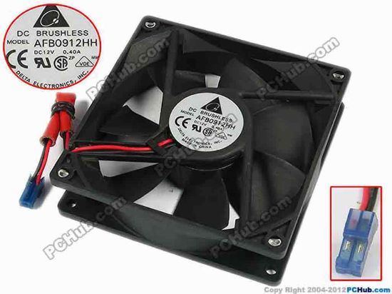 77545 Delta Electronics AFB0912HH Server - Square Fan sq90x90x25, w95x2x2, 12V 0.40A Delta Electronics AFB0912HH Server - Square Fan 