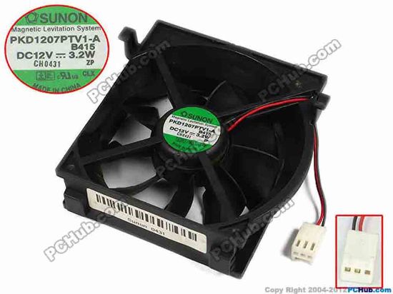 77559 SUNON PKD1207PTV1-A Server - Square Fan B415, sq78x78x25, w50x2x3, 12V 3.2W SUNON PKD1207PTV1-A Server - Square Fan 