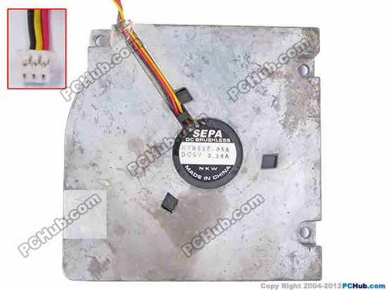 77561 SEPA HYB55E-05A Cooling Fan  Bare, size:65x12, w55x3x3, 5V 0.38A SEPA HYB55E-05A Cooling Fan  