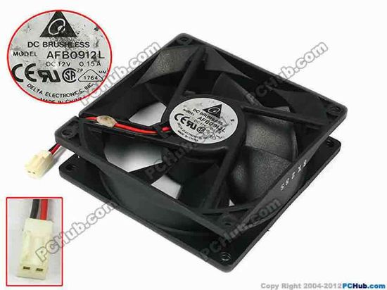 77621 Delta Electronics AFB0912L Server - Square Fan sq92x92x25, w80x2x2, 12V 0.15A Delta Electronics AFB0912L Server - Square Fan 
