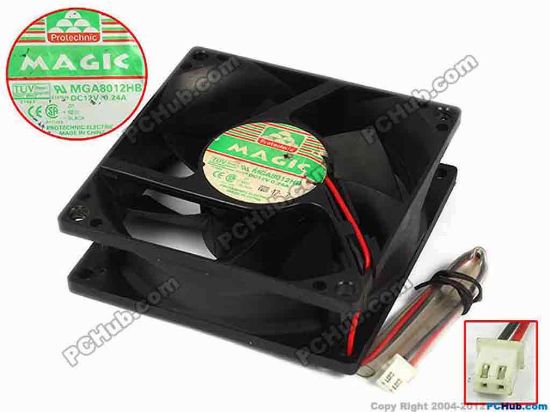 77635 Protechnic Magic MGA8012HB Server - Square Fan sq80x80x20, w100x2x2, 12V 0.15A  Protechnic Magic MGA8012HB Server - Square Fan 