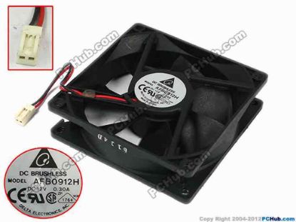 77647 Delta Electronics AFB0912H Server - Square Fan sq92x92x25, w80x2x2, 12V 0.30A Delta Electronics AFB0912H Server - Square Fan 