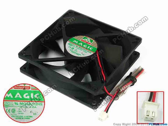 77701 Protechnic Magic MGA9212HS Server - Square Fan sq92x92x25, w145x2x2, 12V 0.25A  Protechnic Magic MGA9212HS Server - Square Fan 