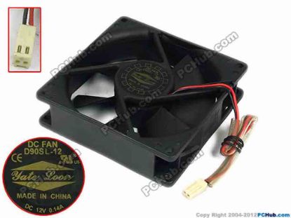 77707 Y.L FAN / Yate Loon D90SL-12 Server - Square Fan sq92x92x25, w125x2x2, 12V 0.14A Y.L FAN / Yate Loon D90SL-12 Server - Square Fan 